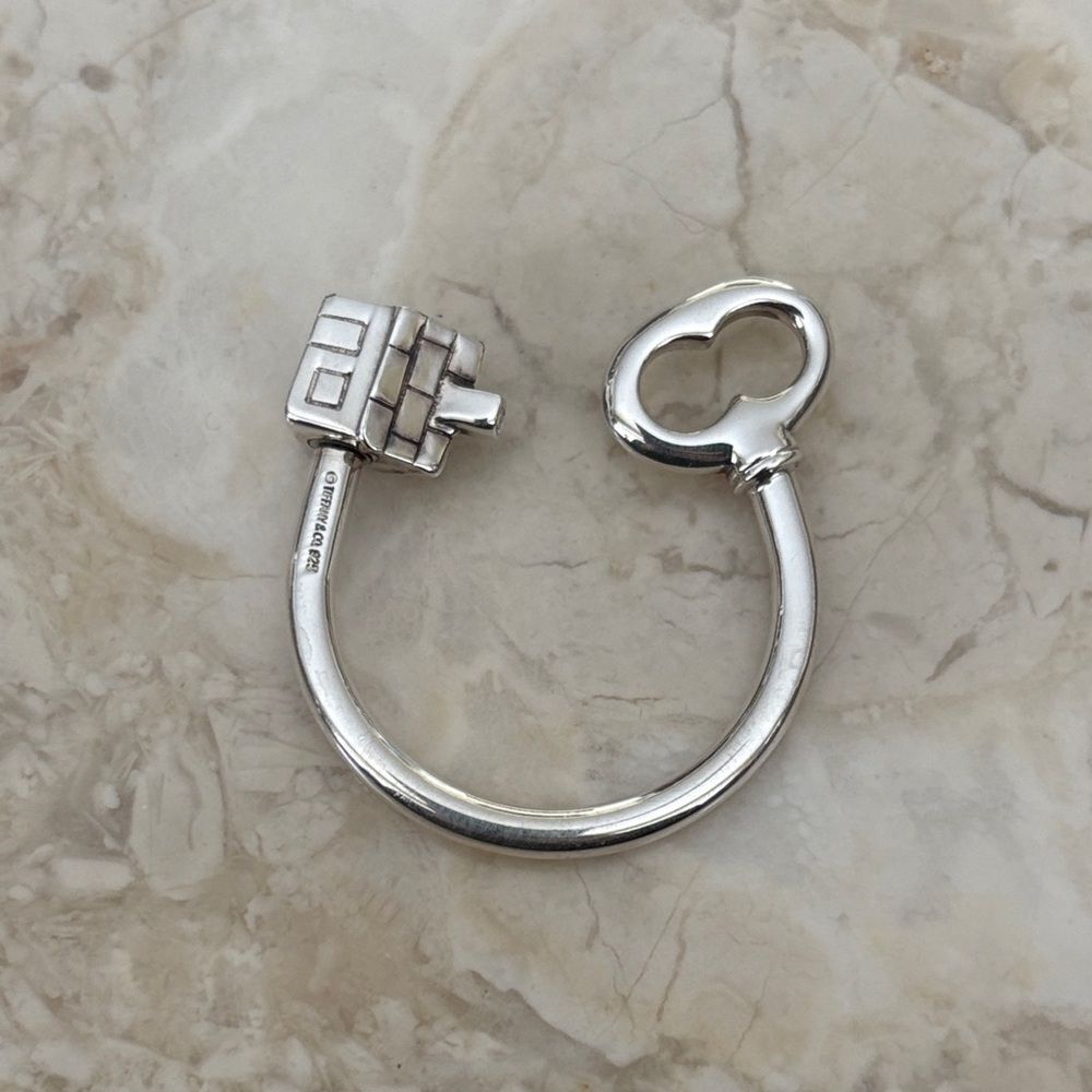 Tiffany & Co. 925 Sterling Silver House & Key Keychain Very Rare